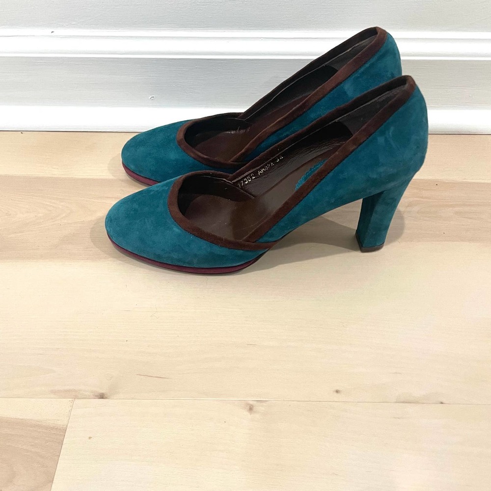 Boden Blue & Brown Suede Heels - Gem